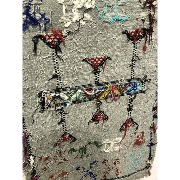 Hand Knotted Chenille Rug Geometric Patterns Soft/ Clean! 21.5" x 41" - Picture 5 of 5